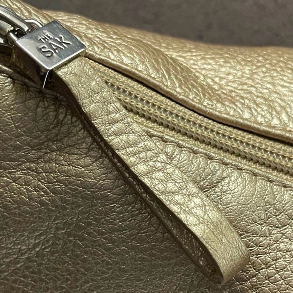 The Sak Leather Shoulder Bag Metallic Gold  Barrel Bag Pink Label - Picture 10 of 12